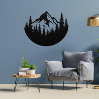 Framed Wilderness Mountain Metal Art - Image 2