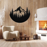 Framed Wilderness Mountain Metal Art - Image 3