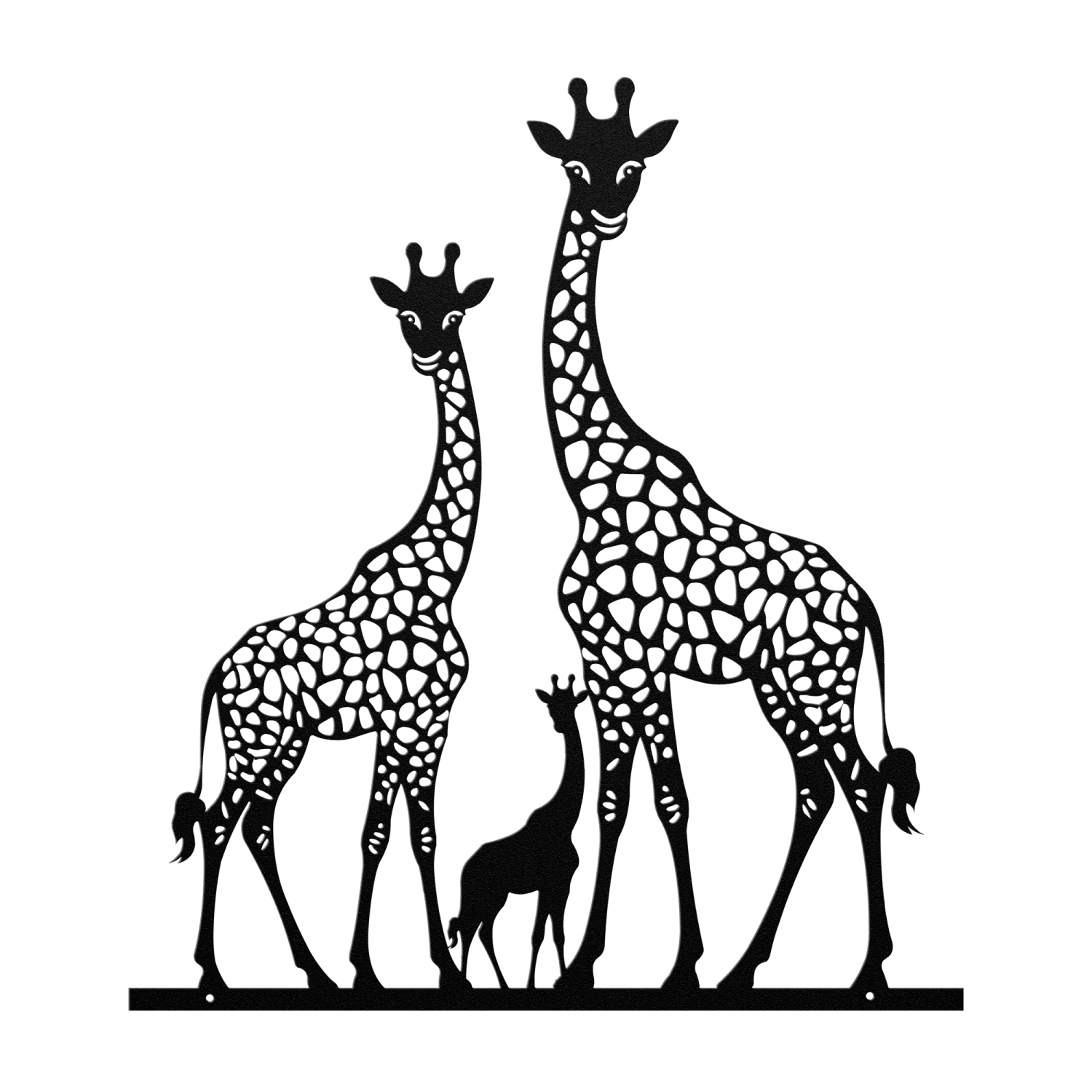 Giraffe Family Love Metal Art