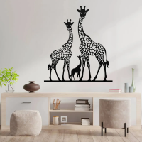 Giraffe Family Love Metal Art