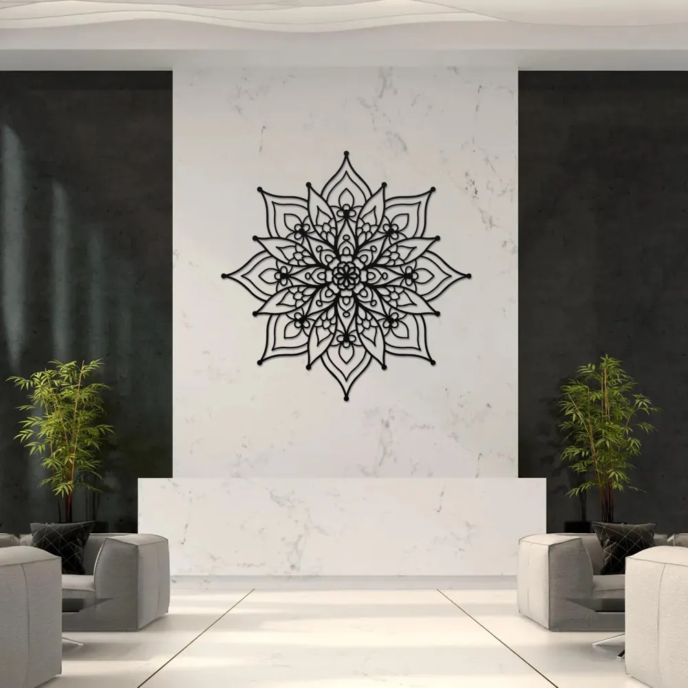 Golden Aura Mandala Wall Art
