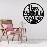 Happy 4th of July Circle Metal Wall Art - Image 3