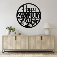 Happy 4th of July Circle Metal Wall Art - Image 2