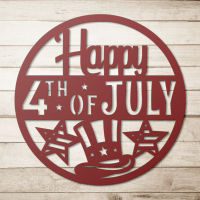 Happy 4th of July Circle Metal Wall Art - Image 5