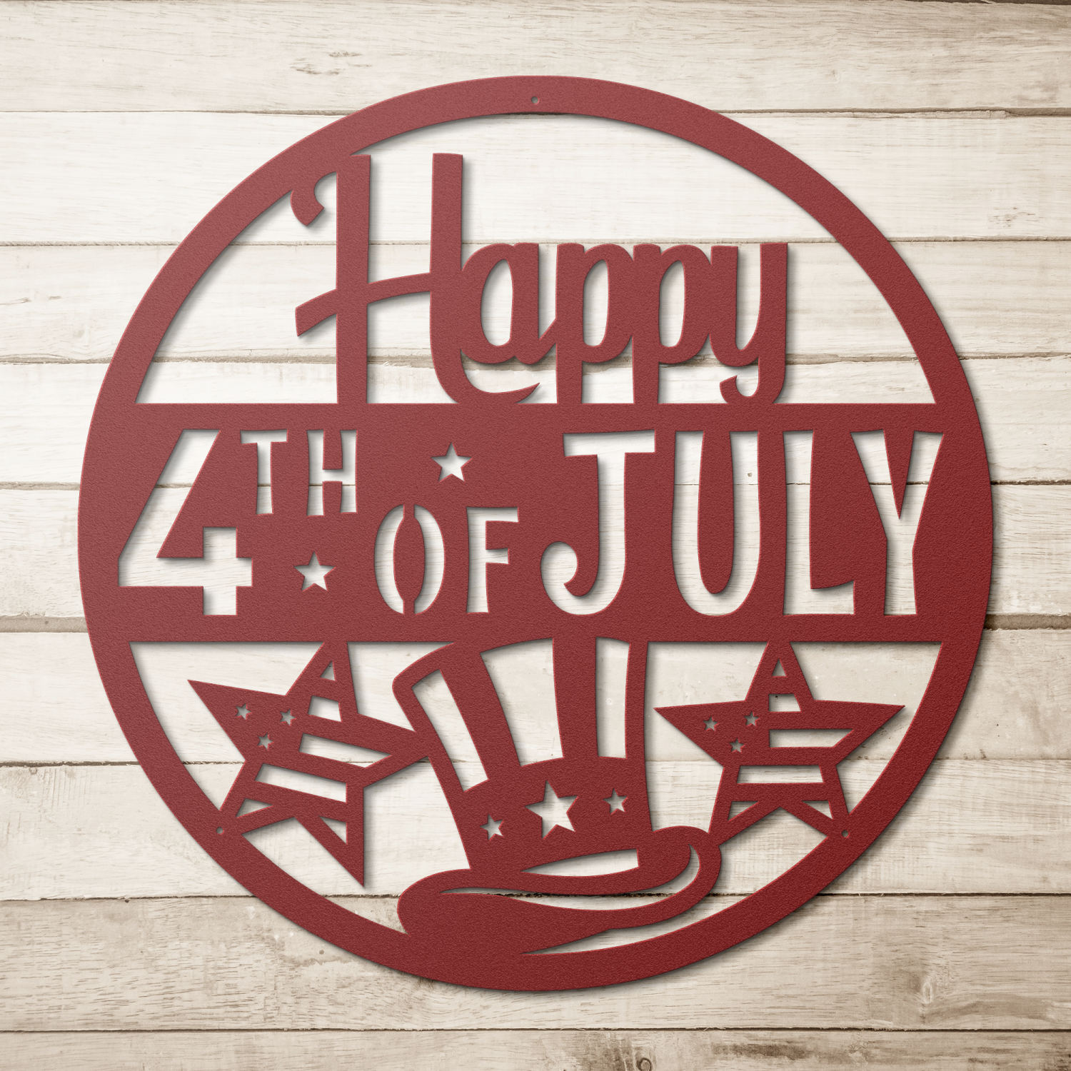 Happy 4th of July Circle Metal Wall Art - Image 5