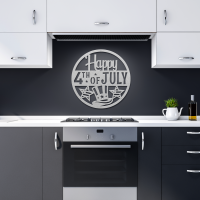 Happy 4th of July Circle Metal Wall Art - Image 10