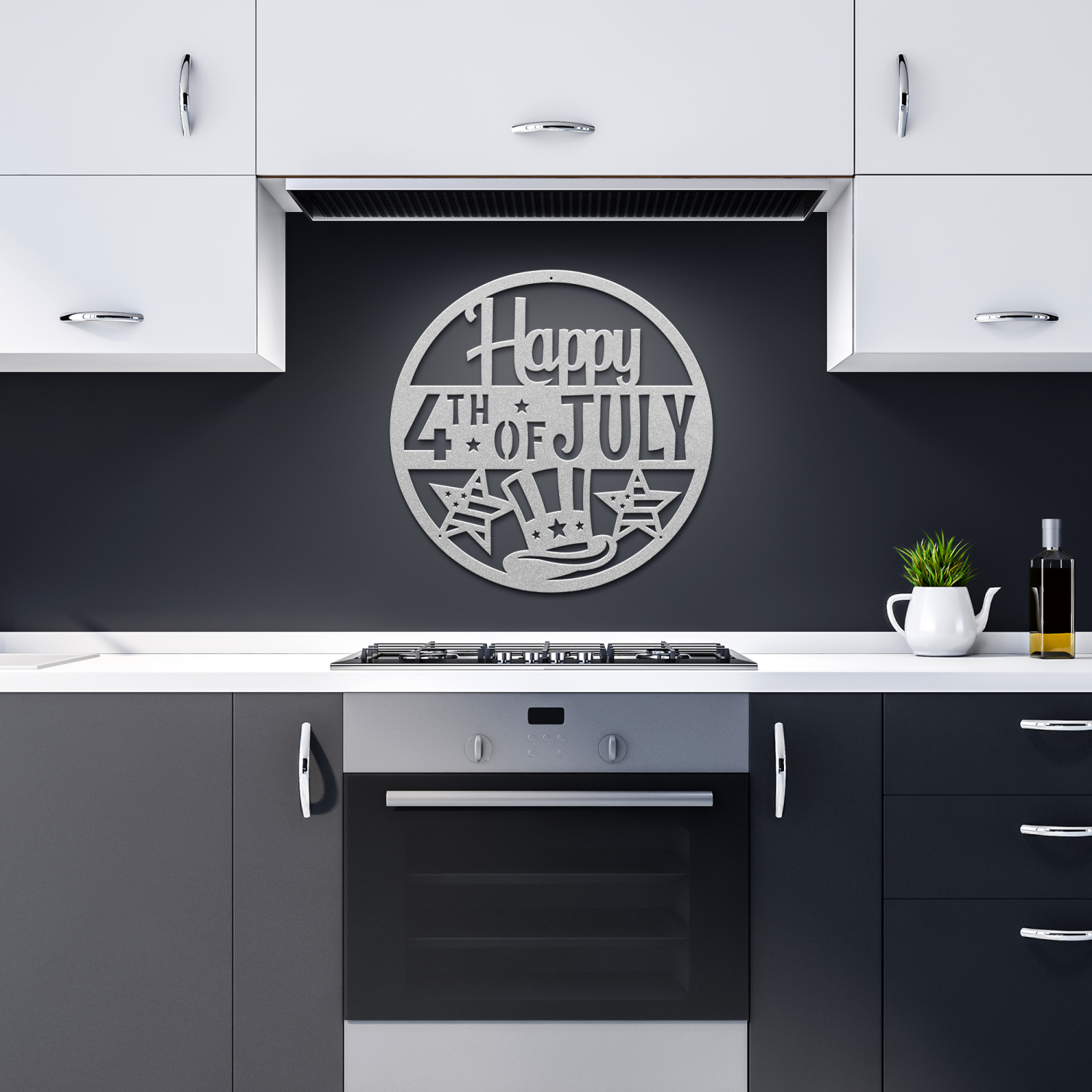 Happy 4th of July Circle Metal Wall Art - Image 10