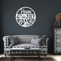 Happy 4th of July Circle Metal Wall Art - Image 6