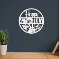 Happy 4th of July Circle Metal Wall Art - Image 7