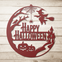 Happy Halloween Round Metal Art - Image 5