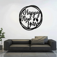 Happy New Year Round Metal Art - Image 2