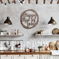 Happy New Year Round Metal Art - Image 7