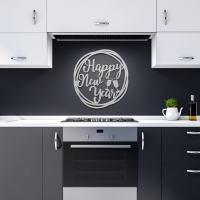 Happy New Year Round Metal Art - Image 10