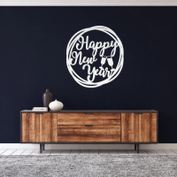 Happy New Year Round Metal Art - Image 7