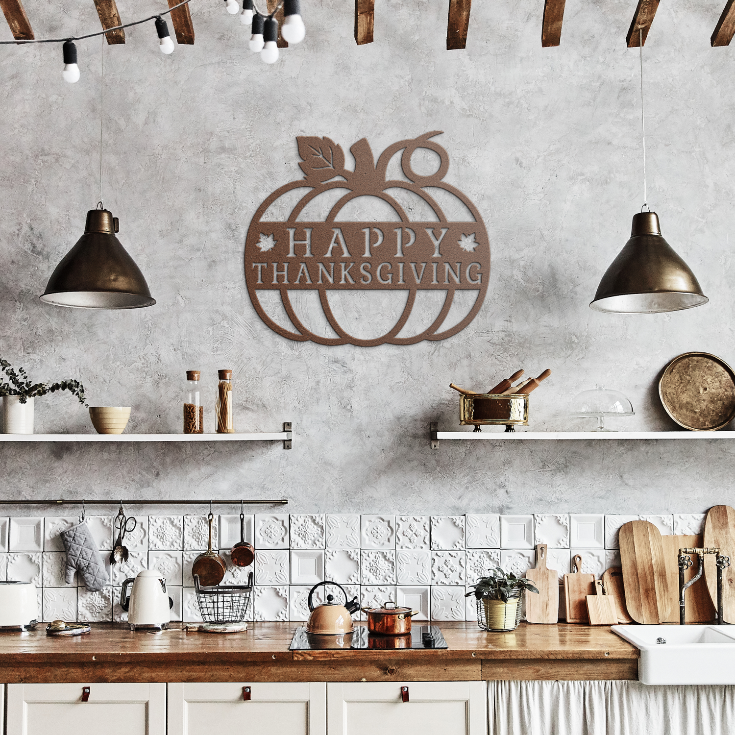 Happy Thanks Giving Classic Metal Wall Art - Image 7
