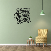 Happy Thanksgiving Calligraphic Metal Art - Image 2