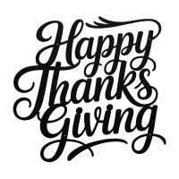 Happy Thanksgiving Calligraphic Metal Art