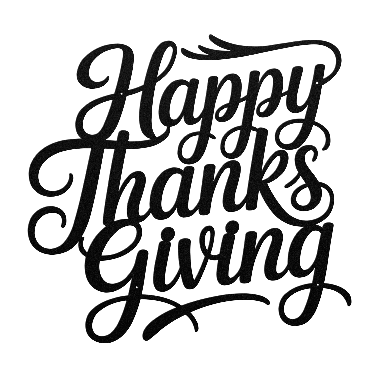 Happy Thanksgiving Calligraphic Metal Art