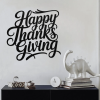 Happy Thanksgiving Calligraphic Metal Art