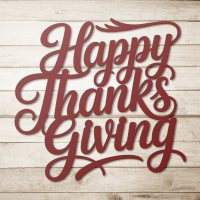 Happy Thanksgiving Calligraphic Metal Art - Image 5