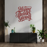 Happy Thanksgiving Calligraphic Metal Art - Image 5