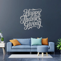 Happy Thanksgiving Calligraphic Metal Art - Image 6