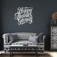 Happy Thanksgiving Calligraphic Metal Art - Image 6