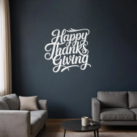 Happy Thanksgiving Calligraphic Metal Art - Image 7
