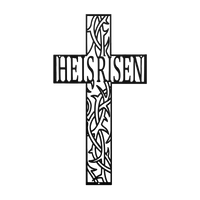 He Is Risen Cross Metal Art
