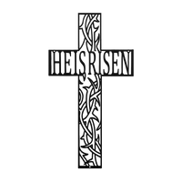 He Is Risen Cross Metal Art