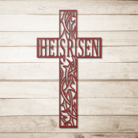 He Is Risen Cross Metal Art - Image 5