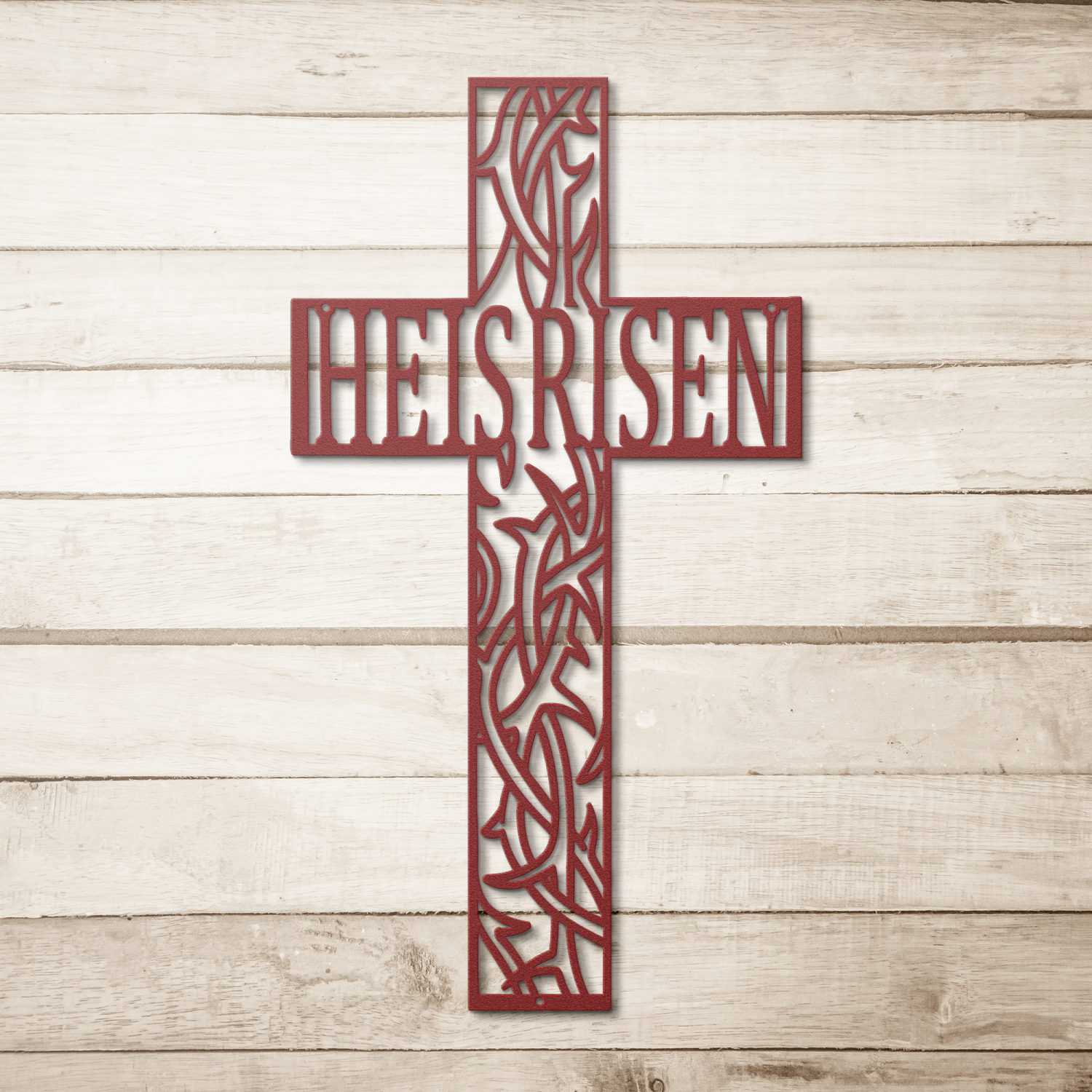 He Is Risen Cross Metal Art - Image 5