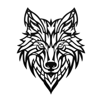 Lone Wolf Head Metal Artwork
