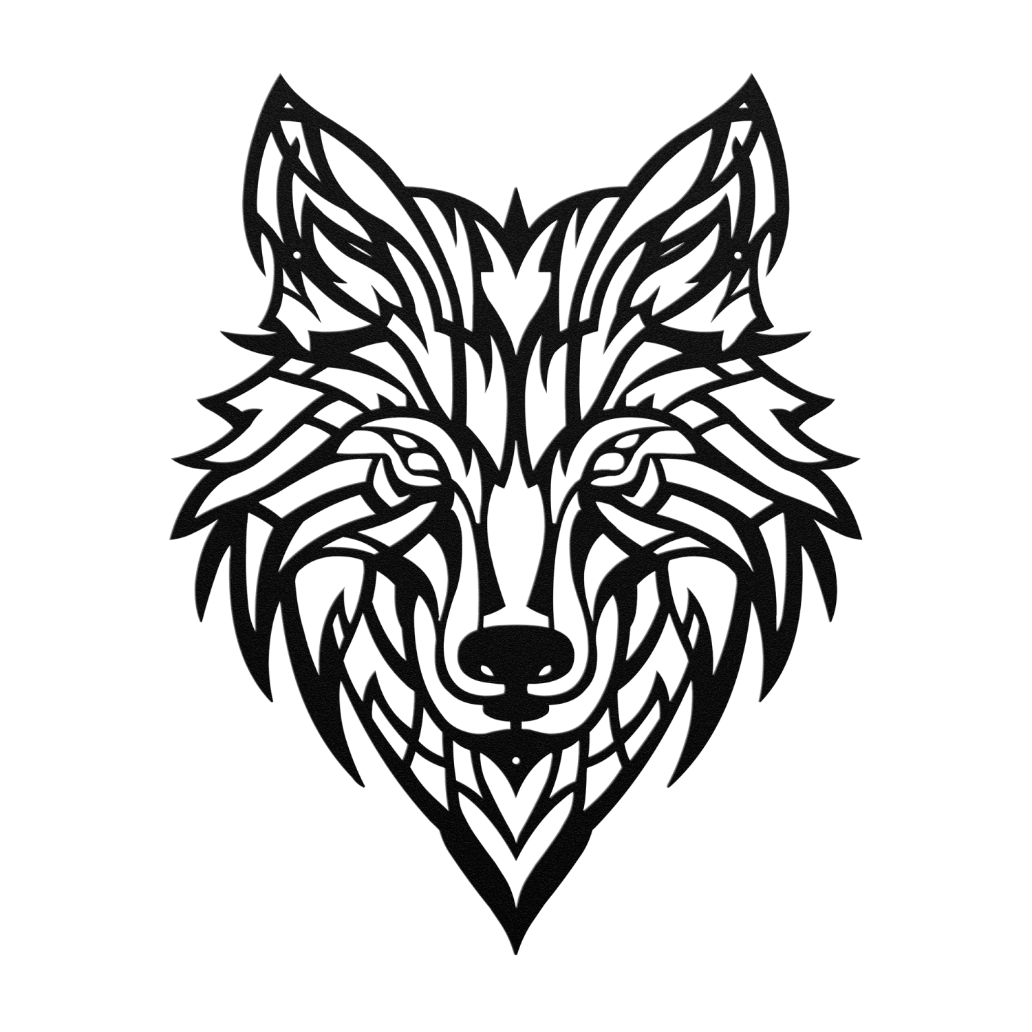 Lone Wolf Head Metal Artwork