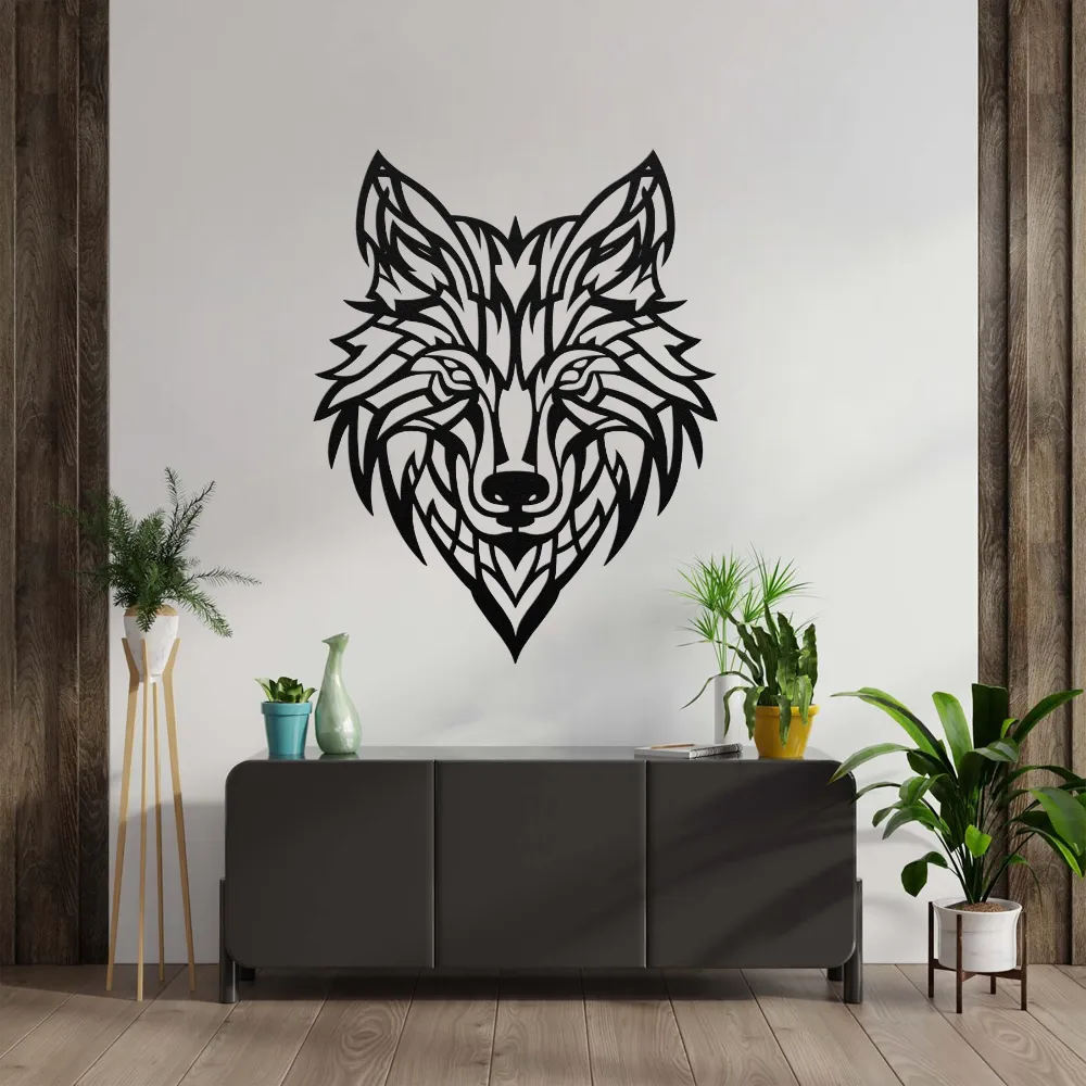 Lone Wolf Head Metal Artwork