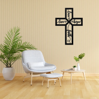Love Faith Hope Cross Metal Art - Image 2