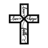 Love Faith Hope Cross Metal Art
