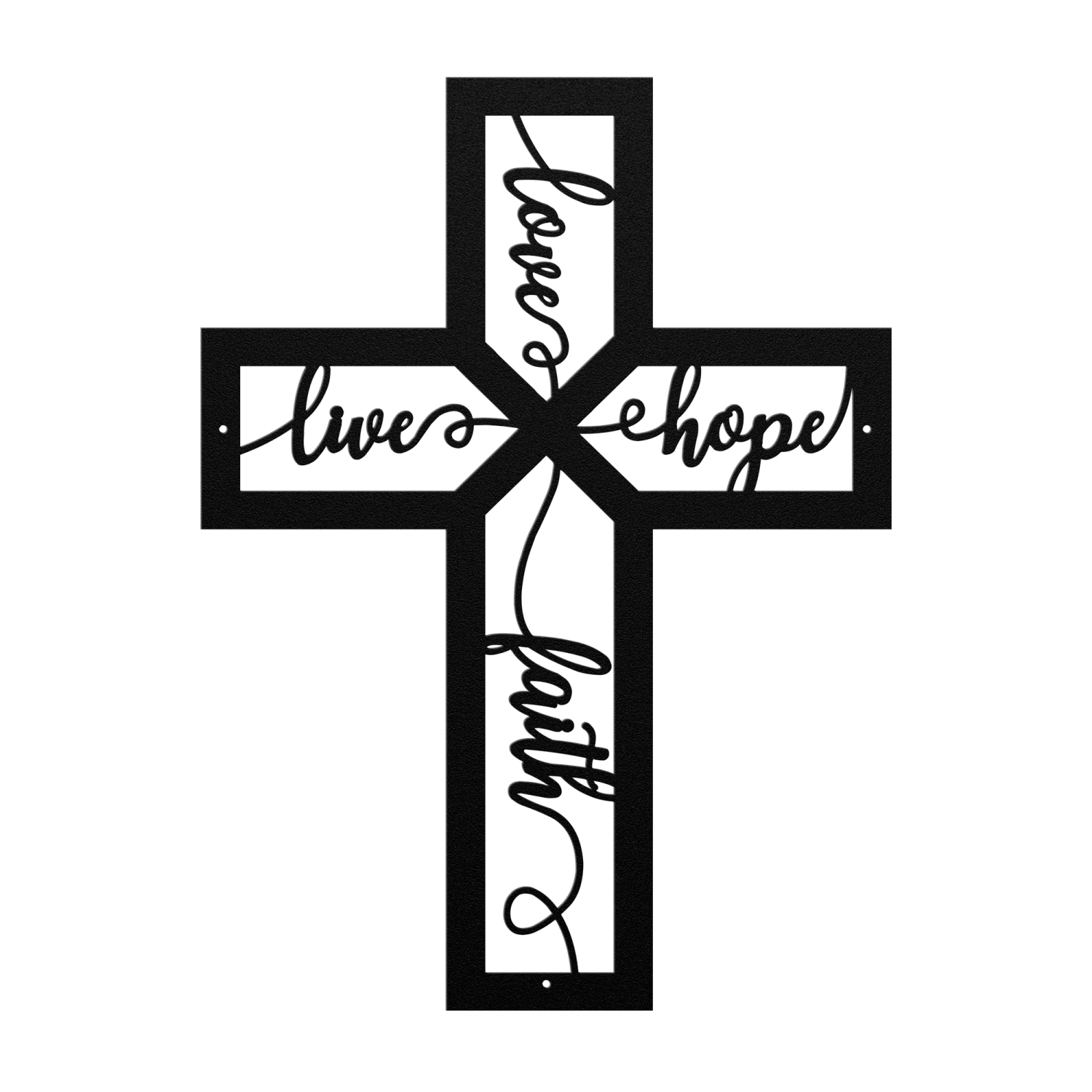 Love Faith Hope Cross Metal Art