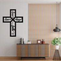 Love Faith Hope Cross Metal Art