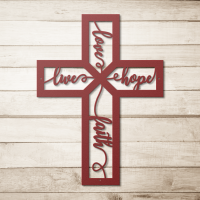 Love Faith Hope Cross Metal Art - Image 5