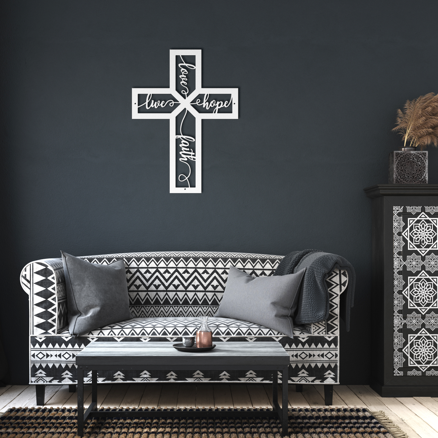 Love Faith Hope Cross Metal Art - Image 6