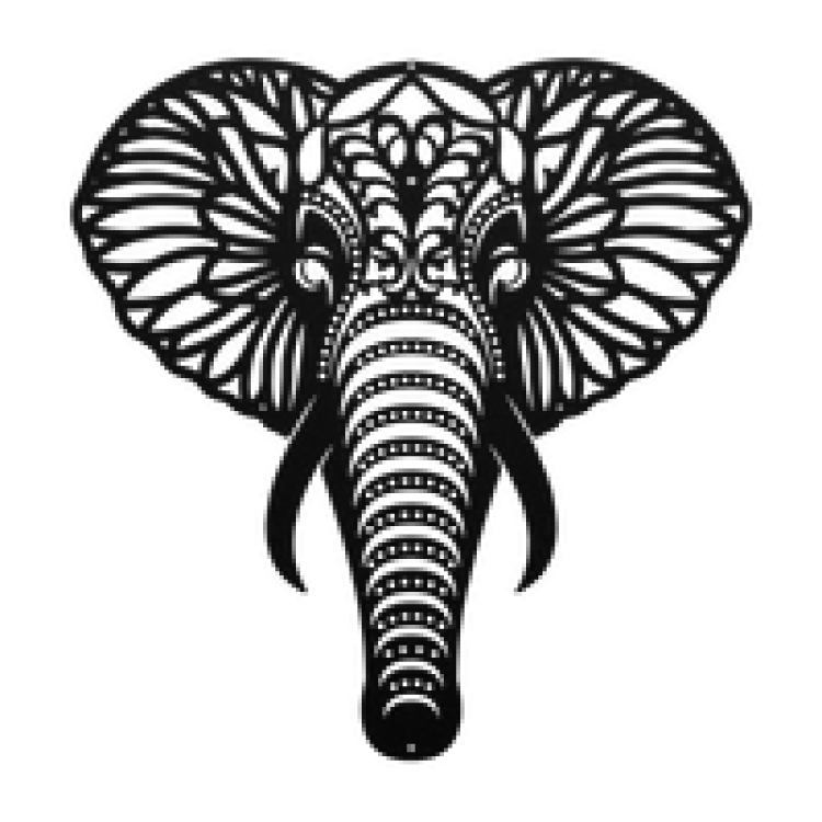Mandala Elephant Steel Wall Art