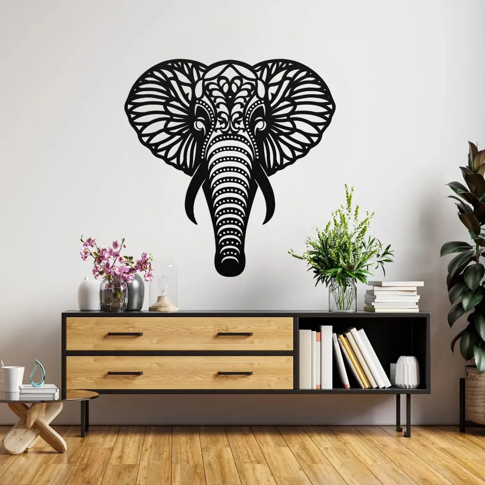 Mandala Elephant Steel Wall Art
