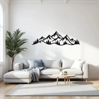 Minimal Mountain View Metal Art