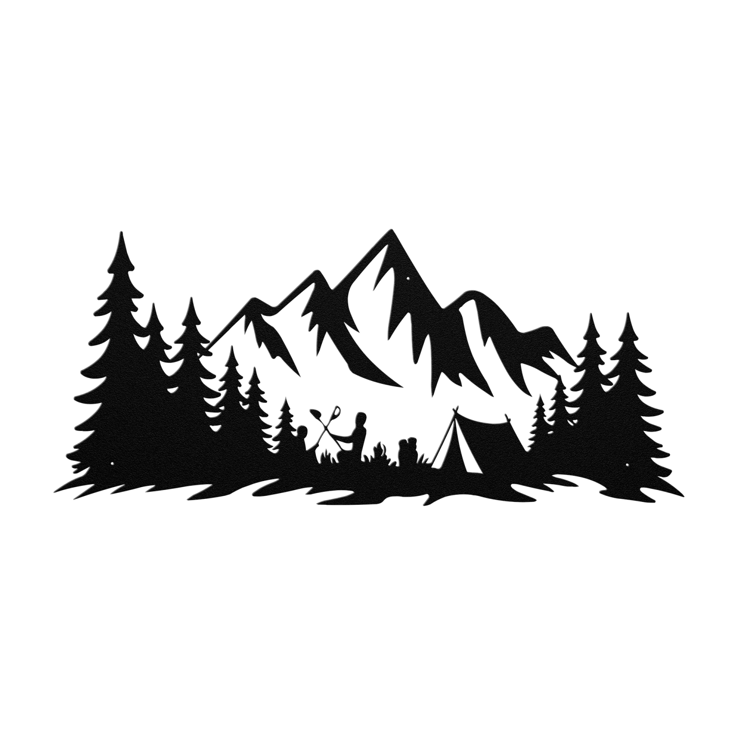 Mountain_Range__Camping__site_Metal_Art_Black_Transparent_Mockup-thumb.750x750.png Mountain Range & Camping site Metal Art - Image 1