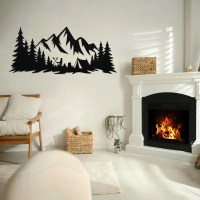 Mountain Range & Camping  site Metal Art - Image 3