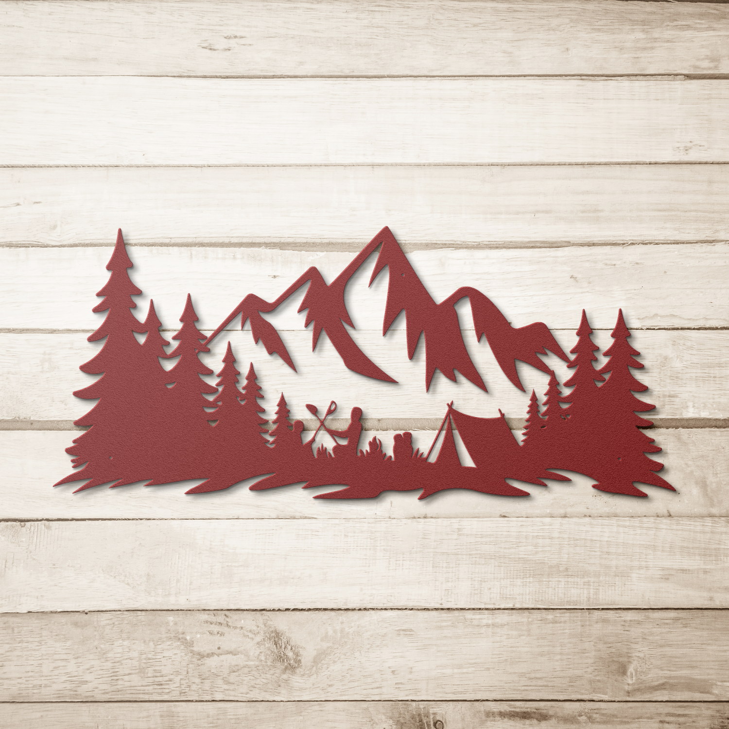 Mountain Range & Camping  site Metal Art - Image 5
