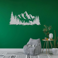Mountain Range & Camping  site Metal Art - Image 6