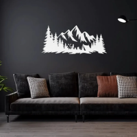 Mountain Range & Camping  site Metal Art - Image 7