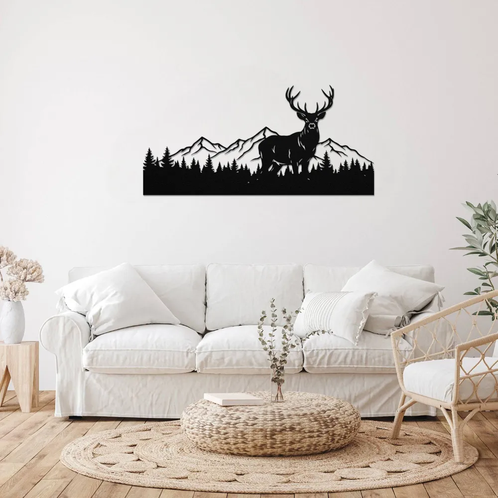 Mountain & Deer Wall Art